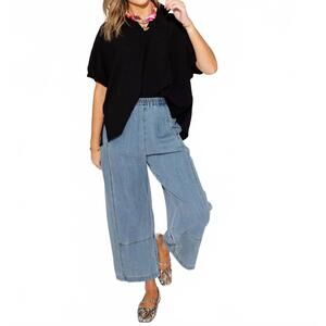 NEW IVY JANE pull on barrel pants in blue
